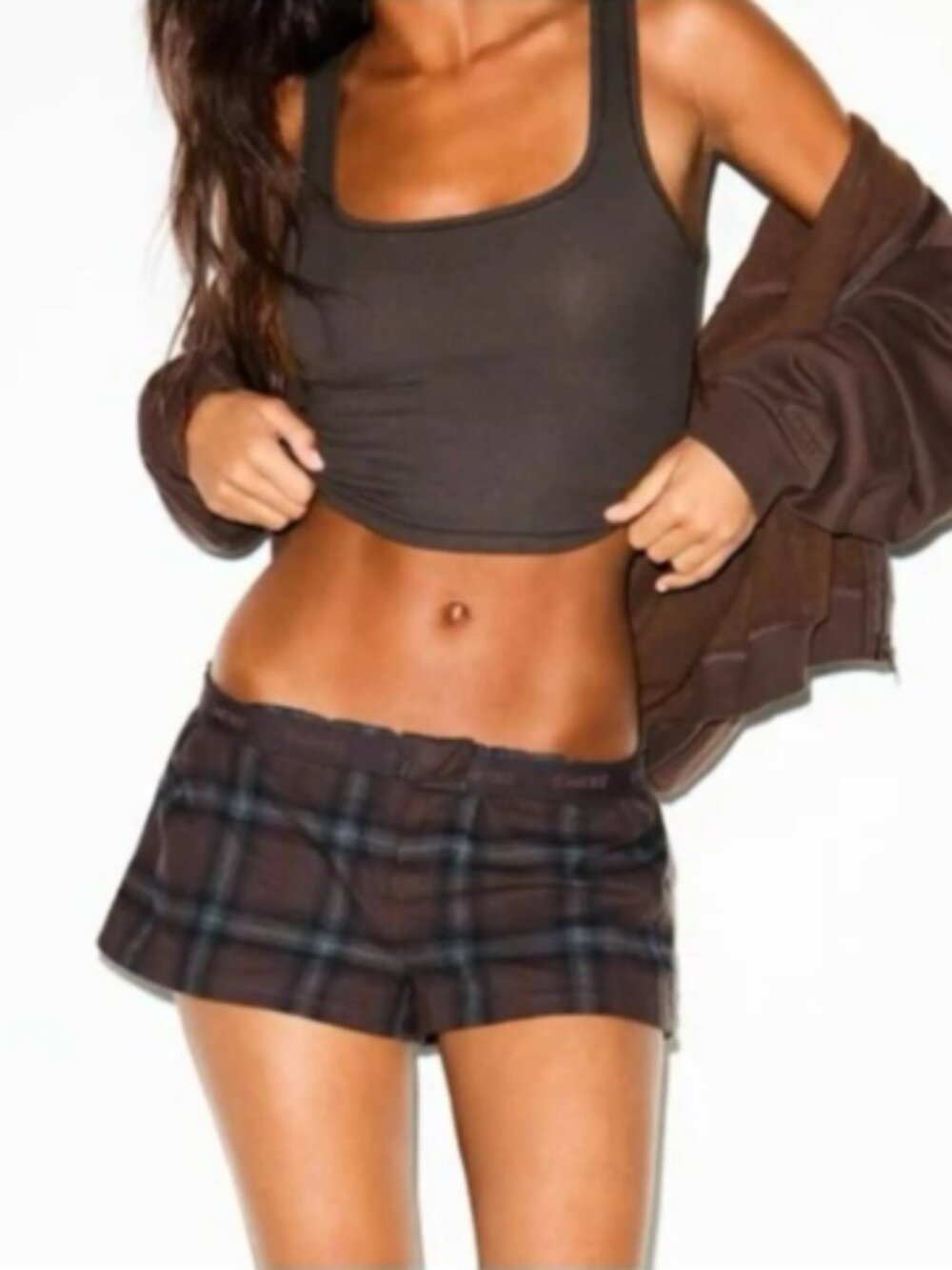 Skims Phoenix Plaid Flannel Sleep Short NWT XL